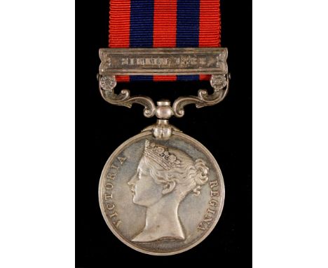 India General Service Medal, one clasp Sikkim 1888, 971 Pte A Hayes 2nd Bn Derby R  
