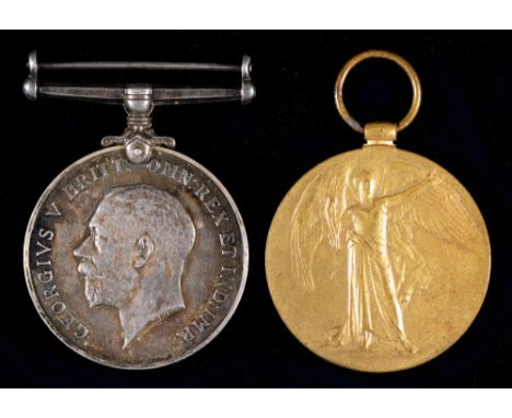 WWI pair British War Medal and Victory Medal 49132 Pte T Coupe Leic R  