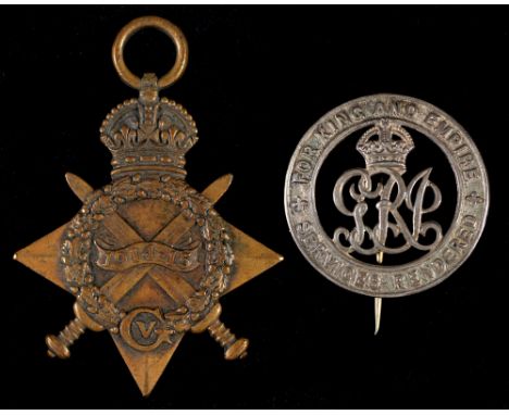 1914-15 Star 15746 Pte L Beighton Notts &amp; Derby R and Silver War Badge 386557  