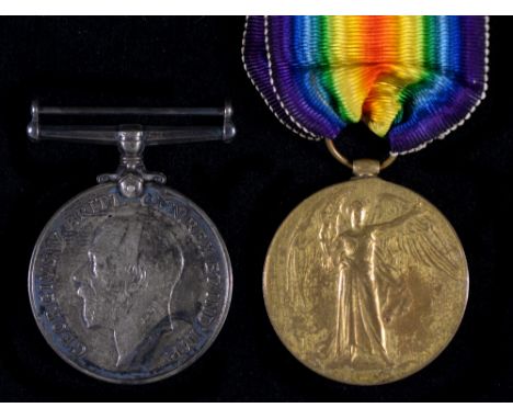 WWI pair British War Medal and Victory Medal 7383 Pte J Maddock Leic R  