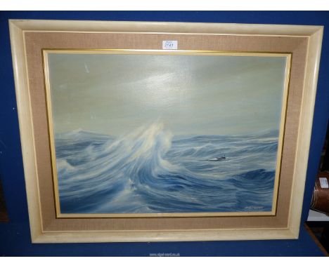 A framed Oil on canvas depicting a seascape by R.G. Power*?*