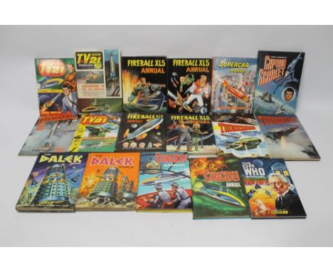 A BOX OF ANNUALS to include Dr Who Annual 1966, The Dalek Book 1965, The Dalek World 1976  A/F, Stingray 1966 and 1967, Capta
