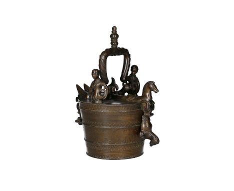 A rare Nuremberg nested cup-weight, 32 pound, for Spain or Switzerland, 17th century. Master sign 'arrow and key crossed + GS