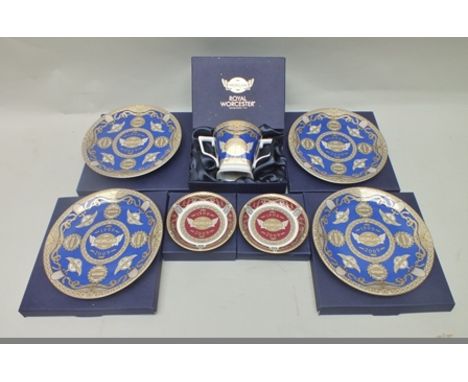 A SELECTION OF BOXED ROYAL WORCESTER CERAMICS each appertaining to the centenary of Morgan Sports Cars, the majority being li