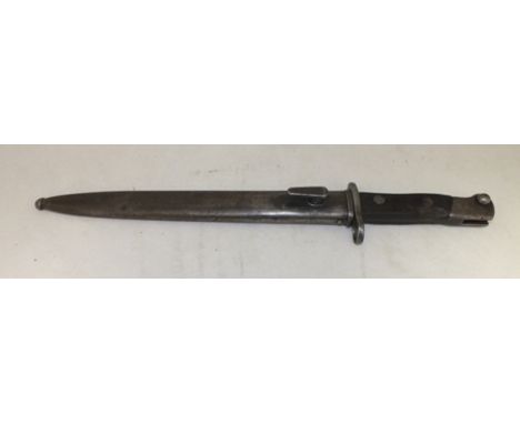 MAUSER KAR 98 TYPE BAYONET, wood grips retained by two large brass rivets, fullered blade of 247mm length, overall length 367