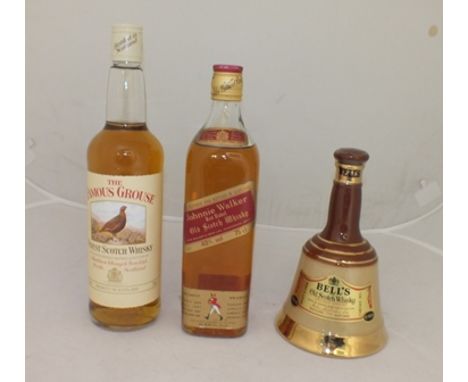 JOHNNIE WALKER RED LABEL Scotch Whisky 40% vol., 75cl THE FAMOUS GROUSE Scotch Whisky 40% vol, 70cl BELL'S Old Scotch Whisky 