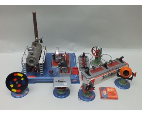 A BOXED WILESCO D20 LIVE STEAM PLANT AND COLLECTION OF WORKSHOP TOOLS, the horizontal boiler with fitted pressure gauge, safe