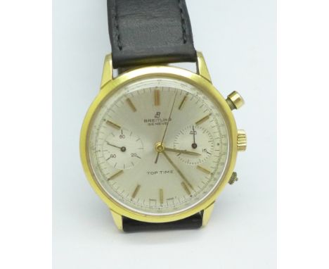 A gentleman's Breitling Top Time wristwatch, lacking one button cap
