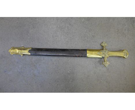 A Victorian bandsman's sword, Rifle Volunteers, with scabbard, length 62.5cm