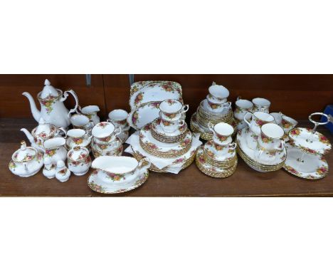 A very large collection of Royal Albert Old Country Roses china, a coffee service, a tea service, (small teapot), six dinner 