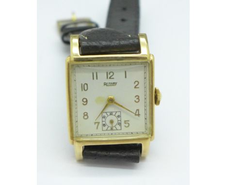 A gentleman's 9ct gold Rotary wristwatch, 23mm case, boxed