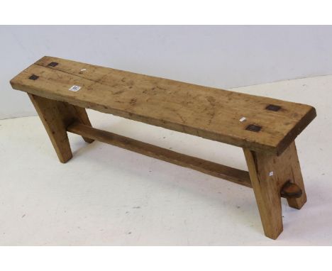 Vintage pine pig / kitchen bench on stile ends