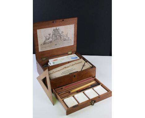 An antique R. Ackermann artists box complete with ceramic paint pots etc.. 