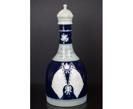 Copeland Spode George V &amp; Queen Mary 1911 Coronation decanter, made for Andrew Usher &amp; Co distillery 