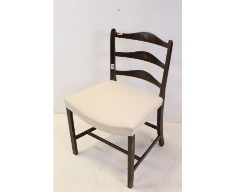 French style Painted Ladder Back Chair, the back rails decorated with seashells, 83cms high
