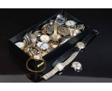 Collection of vintage watches, to include LCD, Oris, Nordam, Giaco, Ingersoll, Timex etc (a/f) 