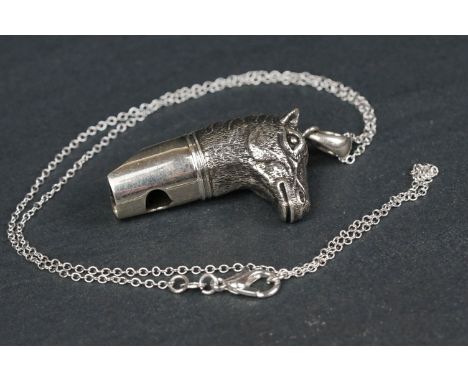 Silver horse head whistle 