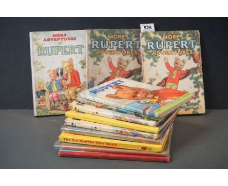 Rupert Bear Annuals - Twelve annuals including three 1950' and six 1960's (some with magic painting pages) 