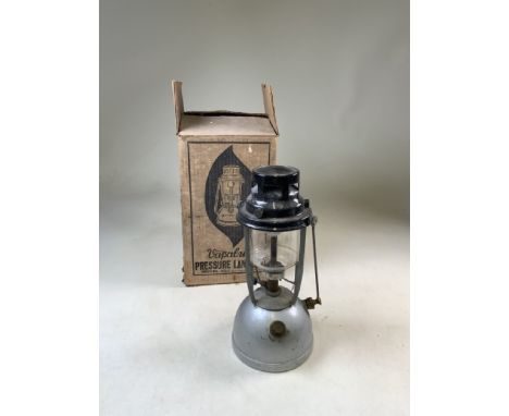 A Vapalux Pressure lantern Model 320 in its original box manufactured by Willis & Bates Ltd, Halifax W:16cm x H:35cm