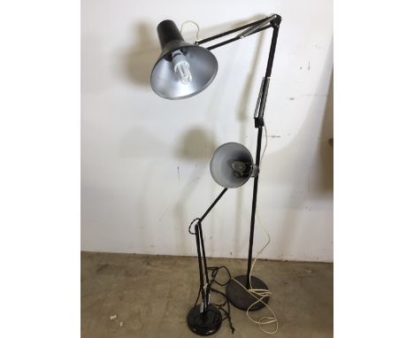 Two vintage Anglepoise lamps. Table top lamp Herbert Terry and floor standing lamp Maxam HCF Denmark