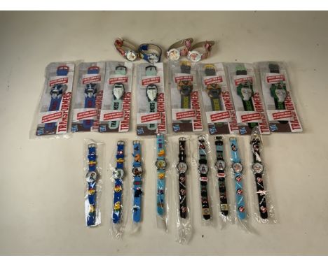 A collection of childrens fashion watches. To include Thomas the Tank Engine, Mario and Luigi, Paul Frank, Spongebob Squarepa