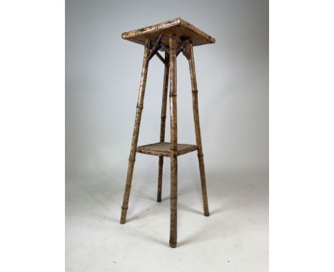 A bamboo planter. W:30.5cm x D:32.5cm x H:85cm