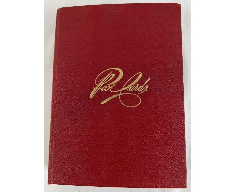 A vintage red postcard album containing 100 Norfolk postcards. To include: King's Lynn, Norwich, Great Yarmouth, Hunstanton a