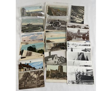 Ex Dealers Stock - approx. 130 assorted Edwardian & vintage Norfolk & Suffolk postcards. To include RP's. 