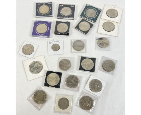 A collection of mixed vintage crowns. To include 1977 Silver Jubilee, 1981 Prince Charles &amp; Lady Diana Spencer, Queen Mot
