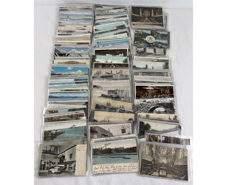 Ex Dealers Stock - approx. 230 assorted Edwardian &amp; vintage British postcards, all in plastic sleeves. 