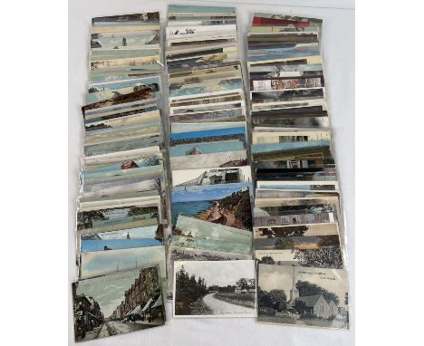 Ex Dealers Stock - approx. 150 assorted Edwardian &amp; vintage British postcards, all in plastic sleeves. 