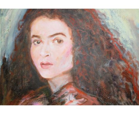 COOTE, MICHAEL; An unframed oil on canvas portrait of a female 
40 cm x 50 cm

Michael Coote studied as a photo lithographer,