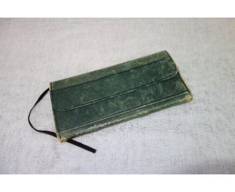 A 19TH CENTURY MANUSCRIPT DIARY OR MEMOIR with a green leather cover