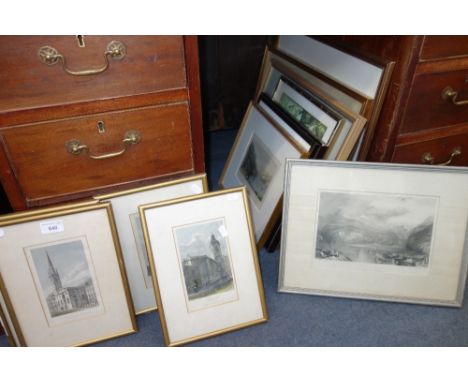 A COLLECTION OF PICTURES AND PRINTS including engravings of London churches