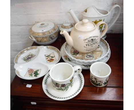 A PORTMEIRION WATER JUG and a Royal Worcester hors d'oeuvre dish and other dishes