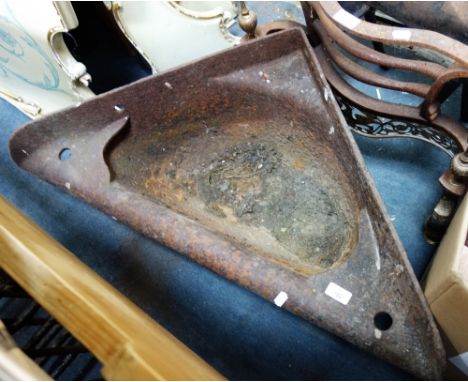 A 19TH CENTURY CAST IRON CATTLE FEEDING TROUGH