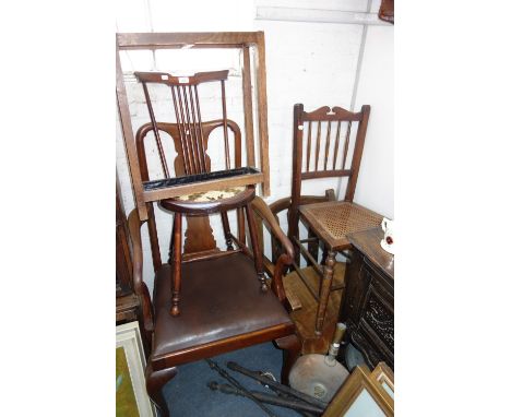 AN OAK STICK STAND an Edwardian chair and others similar