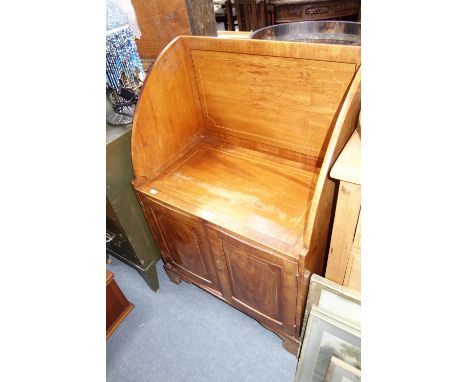 A 19TH CENTURY MAHOGANY NIGHT TABLE on bracket feet, 62 cms wide