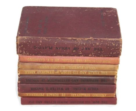 Eight various small reference books relating to violin making, playing and repairing etc. (8)