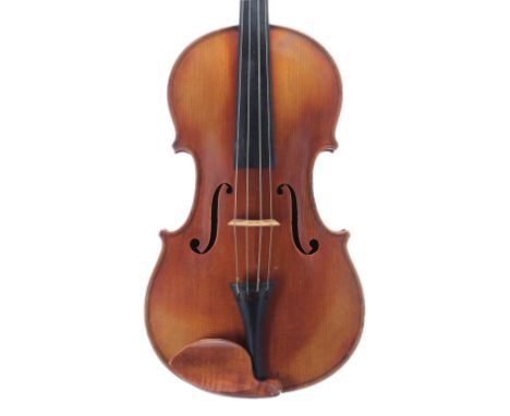 Good French Mirecourt viola attributed to the Derazey School, the one piece back of fine curl with similar wood the sides, th