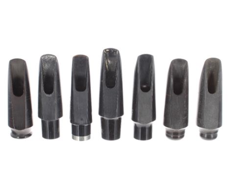 Good Beechler tenor sax diamond inlay model mouthpiece (M6S); also six other tenor saxophone mouthpieces by Conn, Zinner, Rif