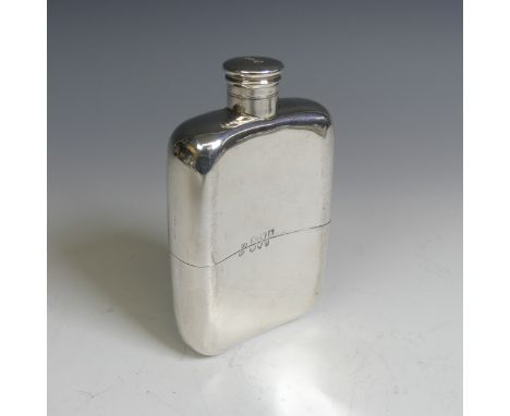 A Victorian silver Hip Flask, by Hewson &amp; Williams, hallmarked London 1895, of rounded rectangular form, the pull off cup