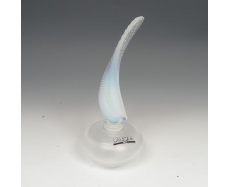 A Lalique France glass 'Coquillage' Scent Bottle, or inkwell, with sticker and etched signature, H 15.5cm. 