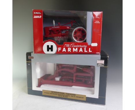 SpecCast Collectibles (1/16th scale) International TD-14 Crawler Tractor with blade, boxed, and an ERTL (1/16th scale) McCorm