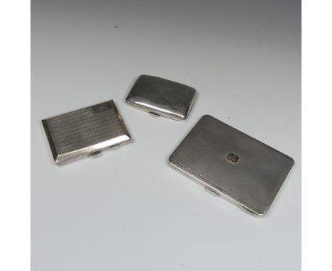 A George VI silver Cigarette Case, by William Neale &amp; Son Ltd., hallmarked Birmingham, 1937,with engine turned decoration