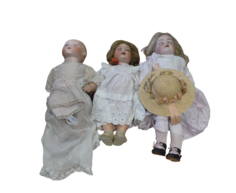 A Kammer &amp; Reinhardt bisque head doll, with brown sleeping eyes, open mouth and pierced ears, on jointed composition body