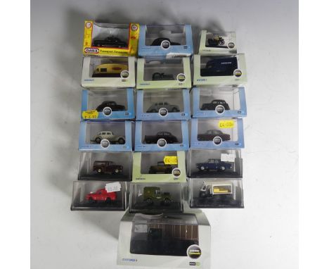 Oxford, eighteen boxed model vehicles, cars and commercials, mostly in 1:76 railway scale, and a Classix 1:76 scale ‘Transpor