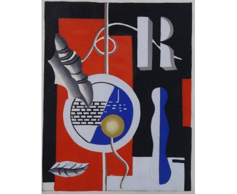 Fernand Leger (1881 - 1955), abstract composition, pochoir print, 1928 issue for Cahier d'Art from an edition of 800 copies, 