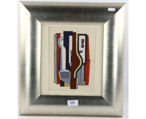 Fernand Leger (1881 - 1955), abstract composition, pochoir print, 1928 issue for Cahier d'Art from an edition of 800 copies, 