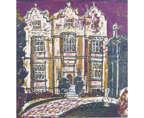 Colour woodcut print, the eagle, indistinctly signed, image 30cm x 29cm, framedSignature appears to be S Bawden?, paper is ve